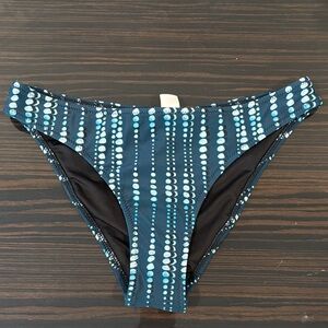 Stylish Blue Patterned Women's Swim Bottoms size small. NWT